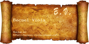 Becsei Viola névjegykártya